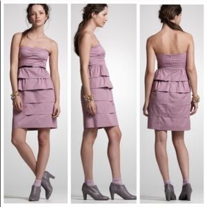 J. Crew Brynn Black Poplin Tiered Strapless Dress Size 0